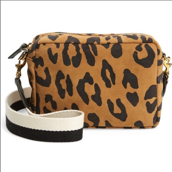 Clare V Handbags - Clare V Midi Suede Leopard Sac Crossbody Clutch